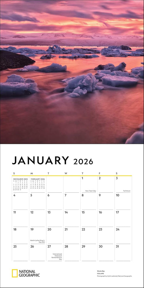 NATIONAL GEOGRAPHIC: MOST BEAUTIFUL PLACES 2026 WALL CALENDAR